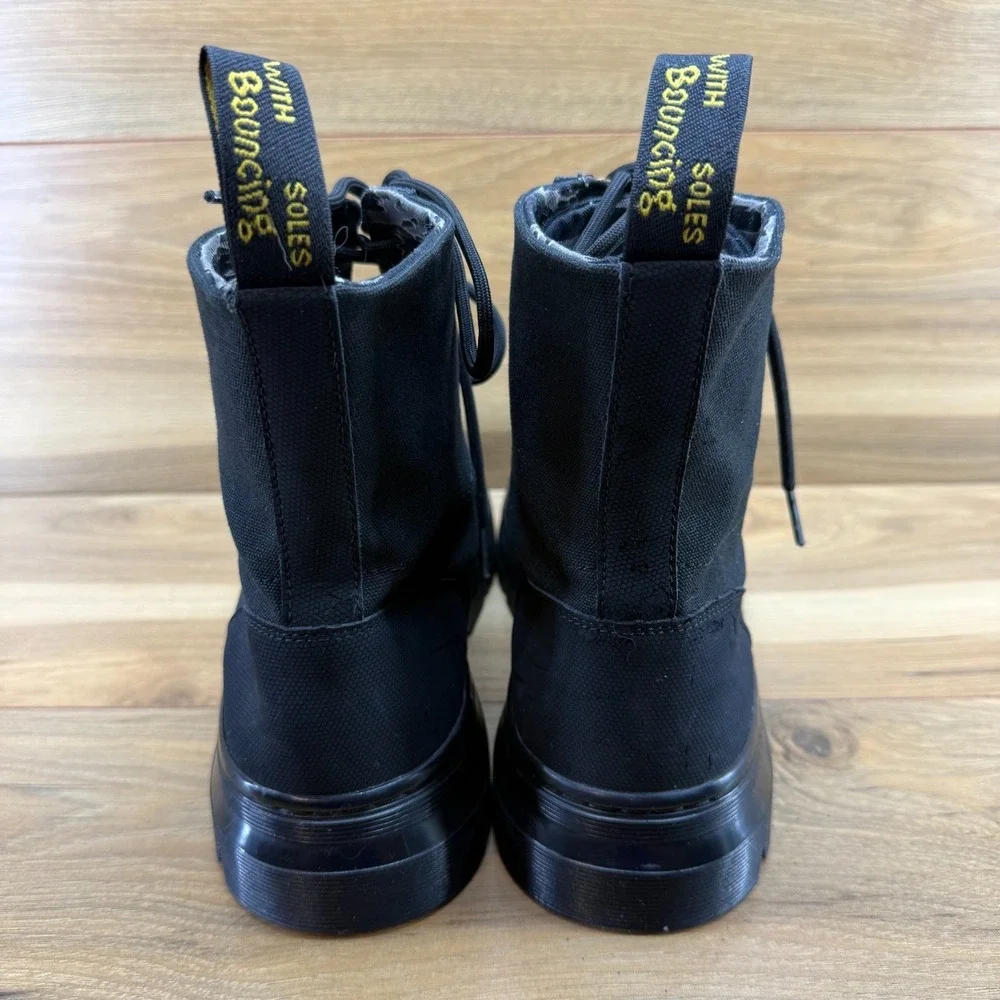 Dr Martens Combs II Chunky Lug Boot Mens 12 Black Canvas Lace Up Modern Punk Y2K